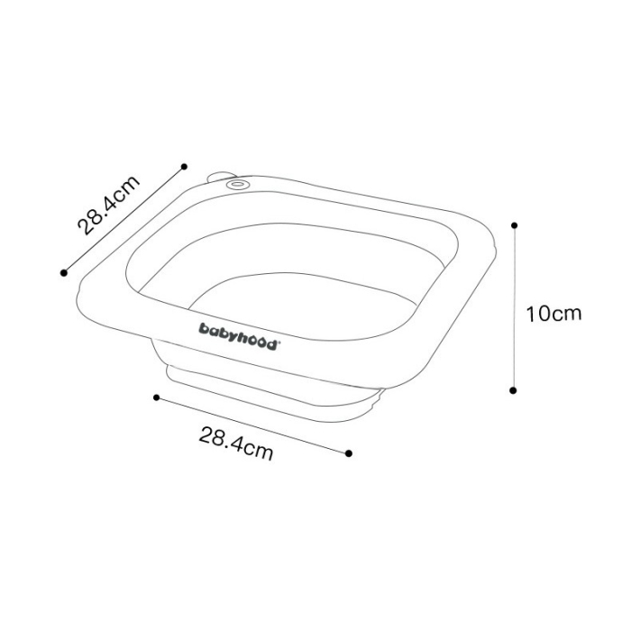 Lavoar Pliabil, Flippy, pentru Copii 1-8 Ani, 28.5x28.5x10 cm, din PE+PP, 3.5l, Model Fata, Gri [4]