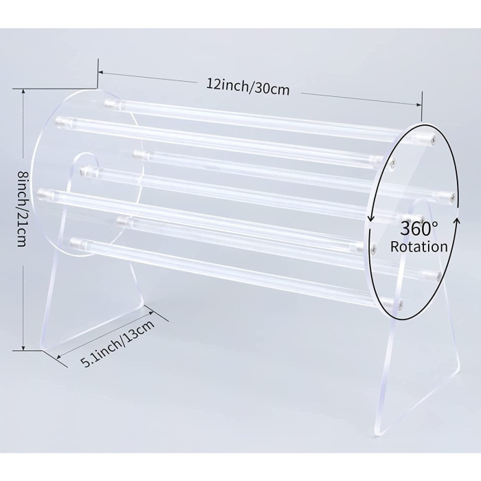 Organizator pentru Accesorii de Par, Flippy, Rotatie 360 Grade, din Plastic, 30 x 21 x 13 cm, Transparent [5]