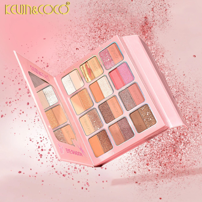 Paleta de Machiaj Profesionala KEVIN & COCO Glowy Butterfly Makeup Book, 96 Nuante, Trusa Multifunctionala pentru Ochi, Buze si Fata, Farduri Mate si Sidefate, Blush, Iluminatoare si Produse, pentru T [4]