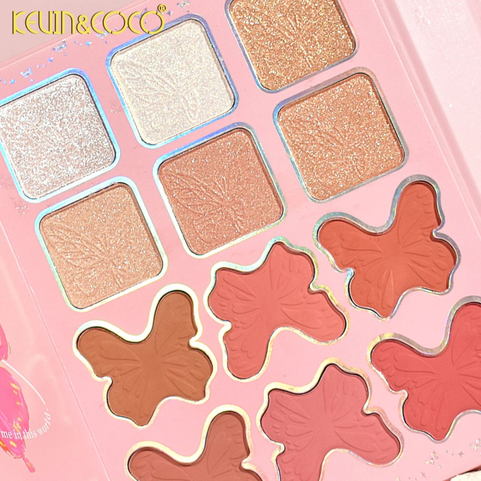 Paleta de Machiaj Profesionala KEVIN & COCO Glowy Butterfly Makeup Book, 96 Nuante, Trusa Multifunctionala pentru Ochi, Buze si Fata, Farduri Mate si Sidefate, Blush, Iluminatoare si Produse, pentru T [6]
