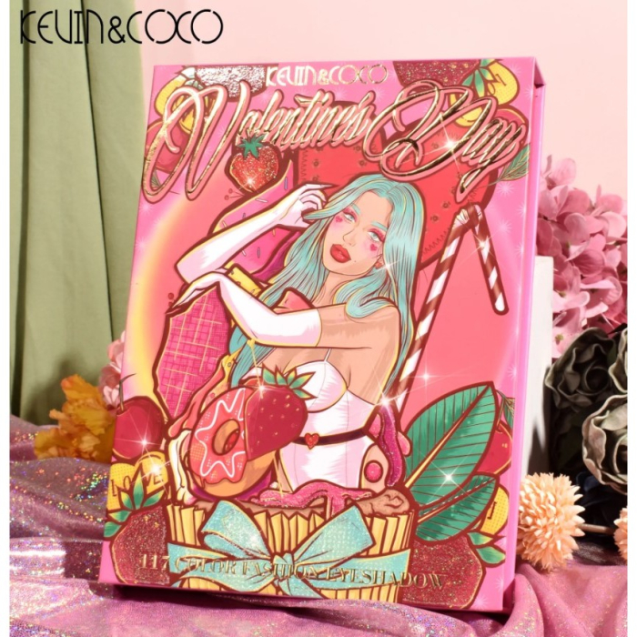 Paleta farduri Kevin&Coco, 117 culori, 4 straturi, rotativa, iluminator si blush inclus, dreptunghiulara, 112g, 20.8 x 15.5 x 2.1 cm, multicolor [5]