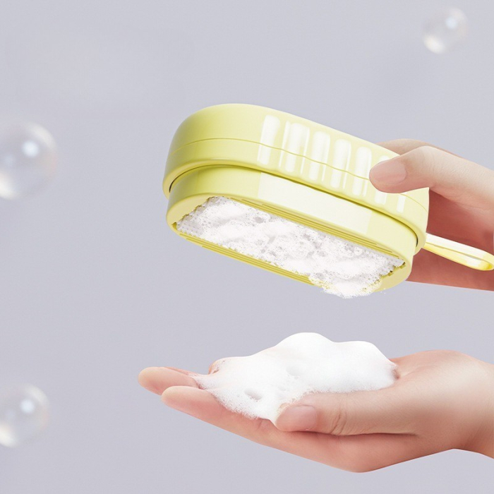 Perie de Spalat Haine, Flippy, cu Dispenser pentru Detergent, 4 Perii de Curatare, din ABS + PS, Galben [5]