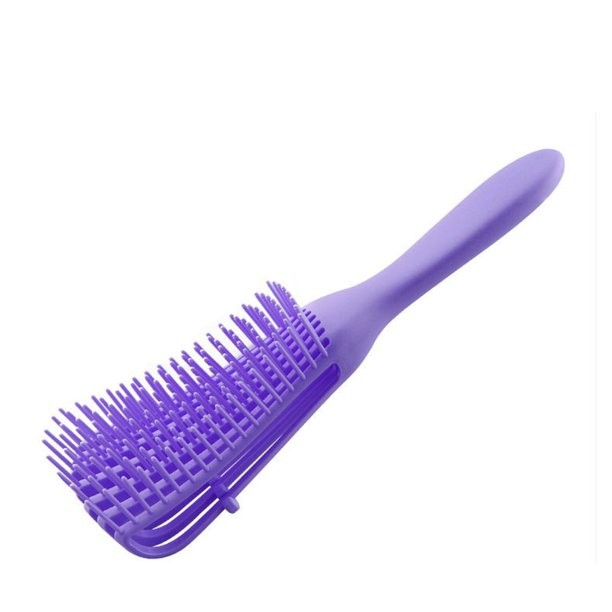 Perie Flexibila, Flippy, pentru Descurcat Par Cret/Umed si Uscat, 8 Brate Mobile, din TPE, 24.5 x 4.5 x 2 cm, Mov [6]