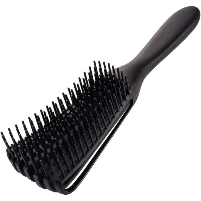 Perie Flexibila, Flippy, pentru Descurcat Par Cret/Umed si Uscat, 8 Brate Mobile, din TPE, 24.5 x 4.5 x 2 cm, Negru [5]
