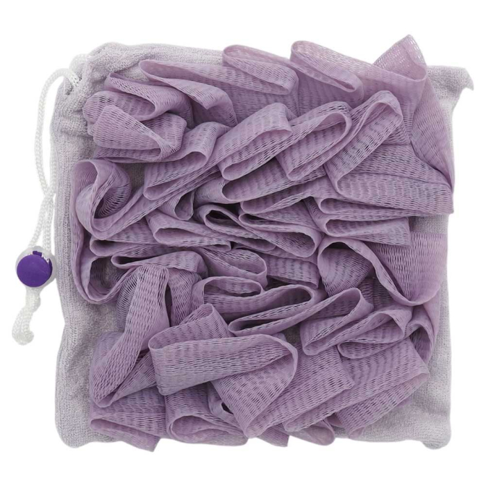 Prosop de Baie, Flippy, 2in1, cu Burete din Plasa, 17 x 17 cm, Mov [2]