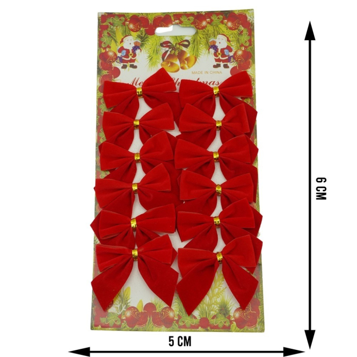 Set 12 fundite pentru brad, Rosii, 6 x 8 cm, din poliester, Flippy [6]
