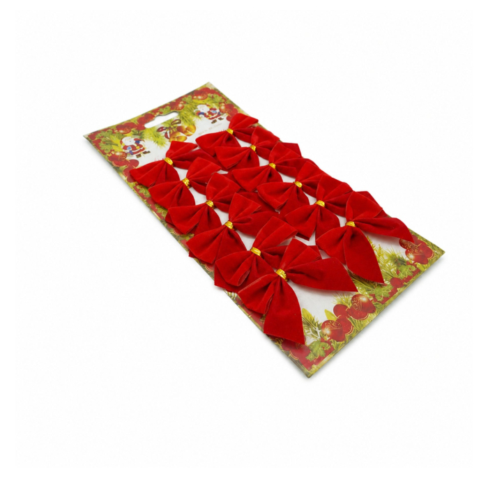 Set 12 fundite pentru brad, Rosii, clasice , 5 x 5 cm, din poliester, Flippy [2]
