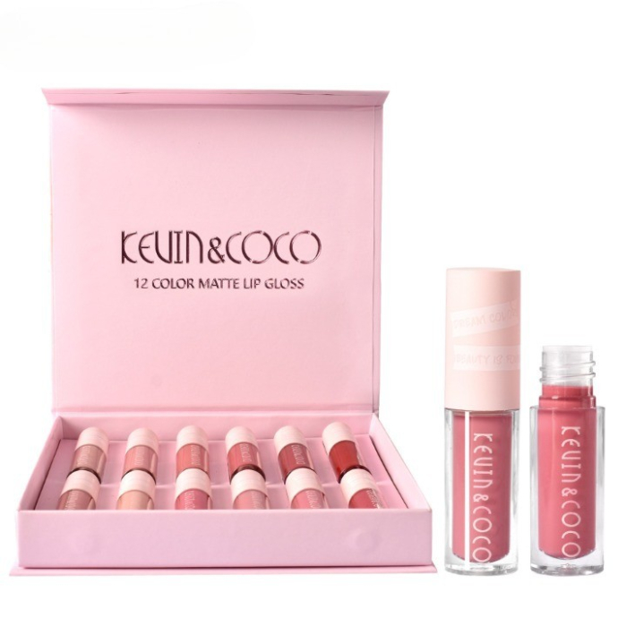 Set 12 rujuri mate, rezistente la transfer, Kevin&Coco, 1.85 ml, Cutie Roz [4]