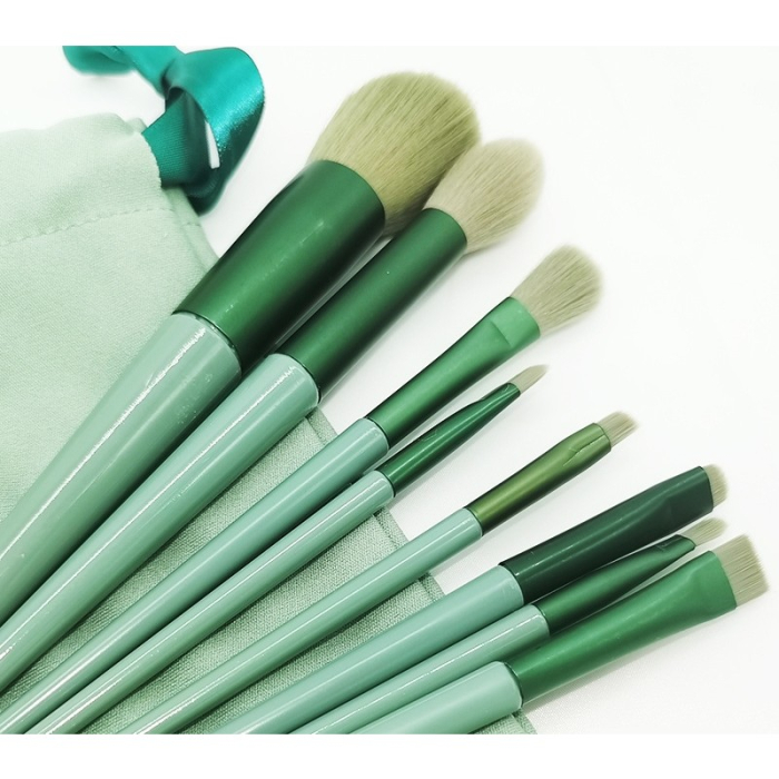 Set 13 pensule pentru machiaj, Flippy, super soft, makeup profesional/incepatori, verde [9]