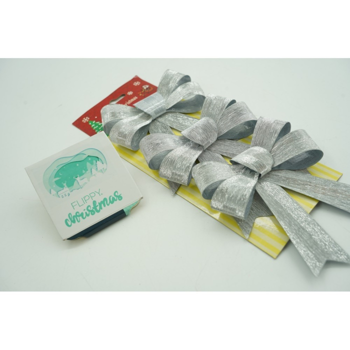 Set 3 fundite pentru brad, Argintii, 10 x 11 cm, din poliester, Flippy [2]