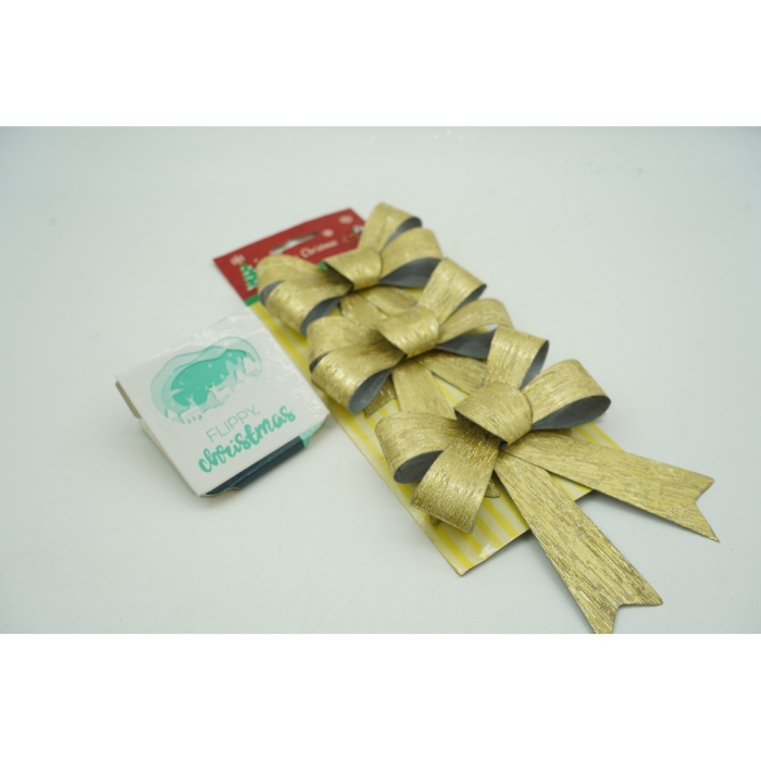 Set 3 fundite pentru brad, Aurii, 10 x 11 cm, din poliester, Flippy [2]