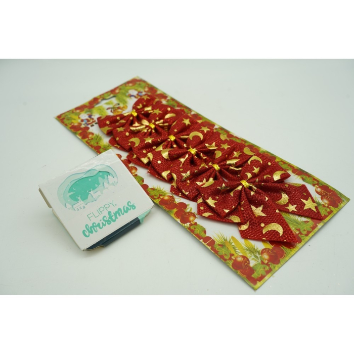 Set 6 fundite pentru brad, Rosii, cu stelute , 8 x 8 cm, din poliester, Flippy [2]