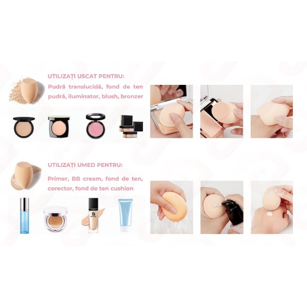 Set Buretei Machiaj, Flippy, Premium, nude, 3 bucati [12]