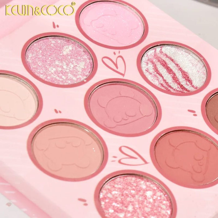 Set de Machiaj, Kevin&Coco, Paleta de Farduri pentru Pleoape si Lipgloss, 10.2x10.2x1.5cm, Model Panda, Multicolor [2]