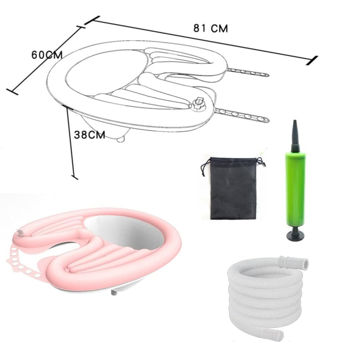Set Gonflabil pentru Spalat pe Cap, Flippy, pentru Copii, Femei Insarcinate si Varstnici, 81 x 60 x 38 cm, Ajustabil, Roz [4]