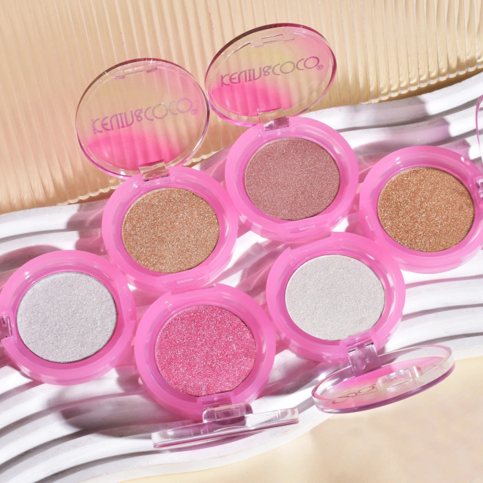 Set Iluminator pentru Față, Kevin&Coco, Attractive Highlighter, 2 Nuanțe, Textură Pudră cu Particule Strălucitoare, Efect Glow, Roz [2]