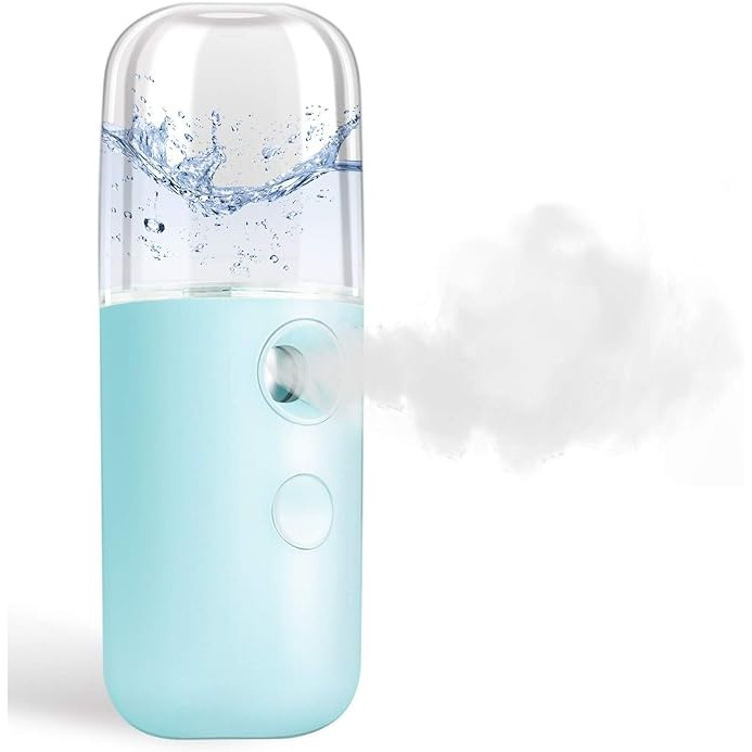 Spray de Hidratare Facială cu Tehnologie Nano, Flippy, Hidratare, Igienizare, Abur Rece, Încărcare USB, Capacitate 30 mL, 10cm, Albastru [8]