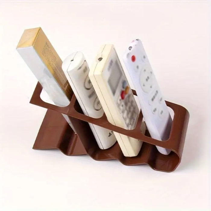 Suport de Birou, Flippy, din Plastic, pentru Telecomenzi, Telefoane, 18 x 7 x 9 cm, Maro [3]