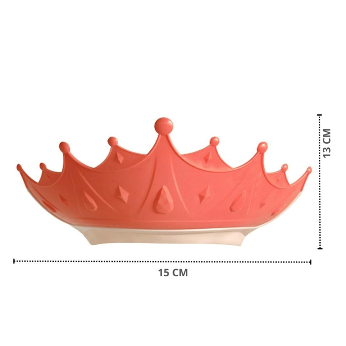 Viziera de Protectie Baie Pentru Copii, Fippy, Model Coroana, Dimensiune ajustabila, Durabil, Usor de curatat, Impotriva Samponului, pentru Ochi si Urechi, TPE+PP, 15x13 cm, Rosu [2]