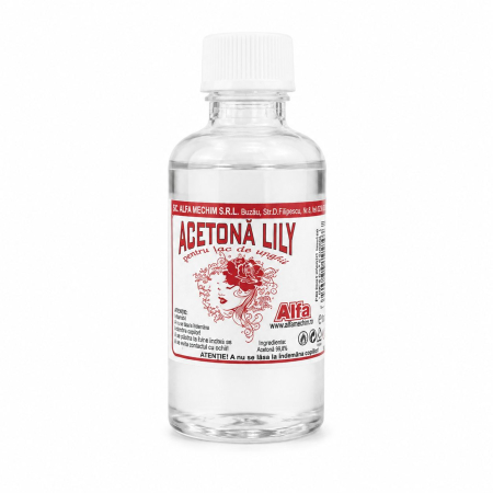 Produse Demachiere Si Curatare - Acetona pentru Unghii, Lily, Model Clasic pentru Indepartarea Lacului de Unghii, 50 ml
