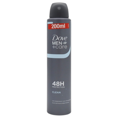Ingrijirea Corpului - Antiperspirant Deodorant, Dove, 200 ml Men Care, Clean