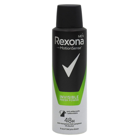 Ingrijirea Corpului - Antiperspirant Deodorant, Rexona, 150 ml Men Invisible Power Fresh