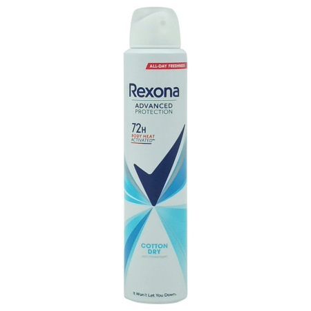 Deodorante Si Antiperspirante - Antiperspirant Deodorant, Rexona, 200 ml Advanced Protection Cotton Dry