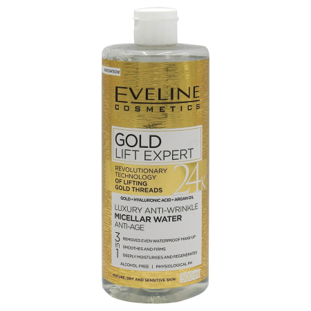 Produse Pentru Curatarea Tenului - Apa Micelara, Eveline, 500 ml Gold Lift Expert 24K