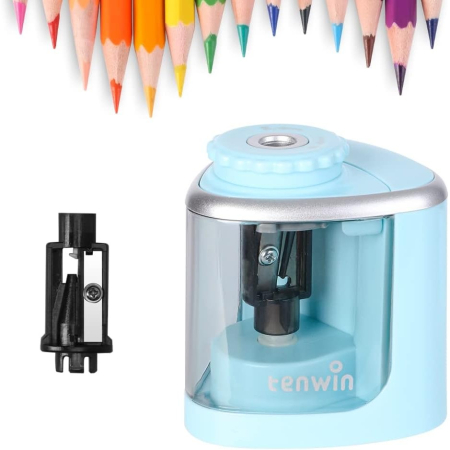 Ascutitoare Electrica Semi-Automata, Flippy, din Plastic, Baterii 2 x AA (neincluse), 6.5 x 6.5 x 7.5 cm, Albastru [1]