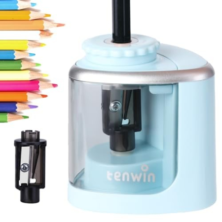 Ascutitoare Electrica Semi-Automata, Flippy, din Plastic, Baterii 2 x AA (neincluse), 6.5 x 6.5 x 7.5 cm, Albastru [2]