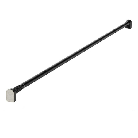 Articole Pentru Baie - Bara Telescopica Multifunctionala, Flippy, din Otel Inoxidabil si ABS, Utilizare Universala, Extensie 185 - 205 cm, Fara Perforare Perete, Negru