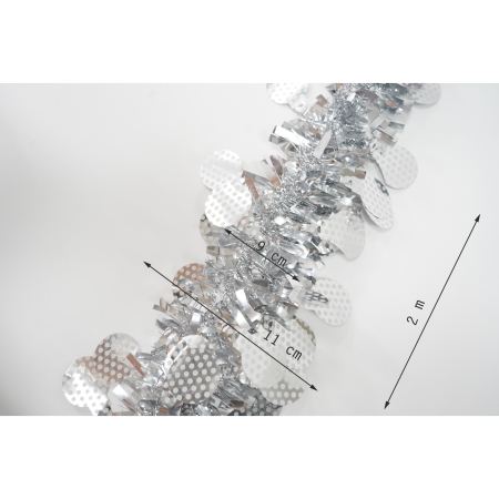 Beteala Craciun, Flippy, argintiu, marimea:  2 m x 11 cm x 9 cm material:folie PVC, interior/exterior [10]