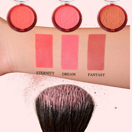 Blush Compact KEVIN & COCO Lily Petals, Model Dream, 9.3 g, Finish Natural, Efect Proaspat si Luminos, 7.5 x 7.5 x 2.1 cm, Roz Pudrat [2]