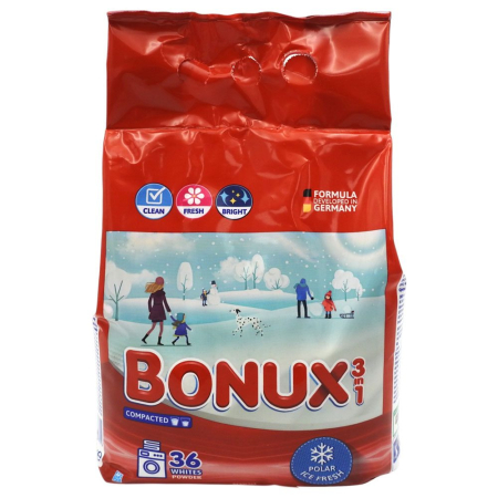 Detergent Rufe - Bonux Detergent Automat 3in1 2.34 kg Polar Ice Fresh 36 spalari