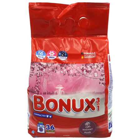 Detergent Rufe - Bonux Detergent Automat 3in1 2.34 kg Rose 36 spalari