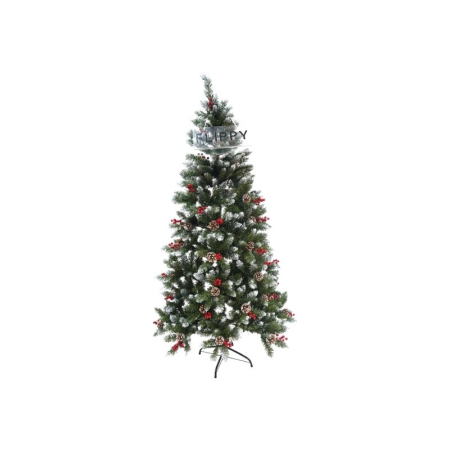Brazi Craciun - Brad Artificial de Craciun, Flippy, Sectionat pentru Perete/ Colt, 1.50 m inaltime, Verde, Decorat, Diametru Inferior 83 cm, Interior/ Exterior