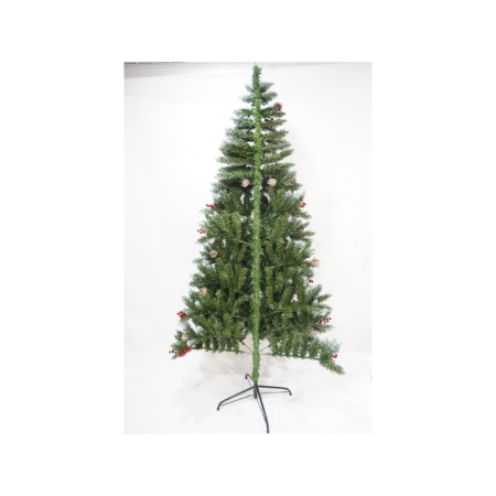 Brad Artificial de Craciun, Flippy, Sectionat pentru Perete/ Colt, 1.50 m inaltime, Verde, Decorat, Diametru Inferior 83 cm, Interior/ Exterior [17]