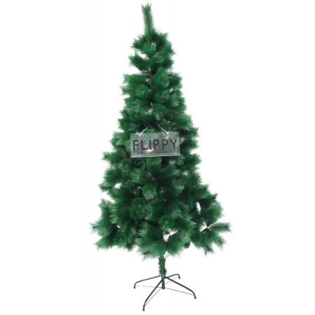 Brazi Craciun - Brad artificial de Craciun tip pin, inaltime 180 cm, 260 ramuri cu ace 3D 12 cm, Flippy, verde, suport metalic inclus