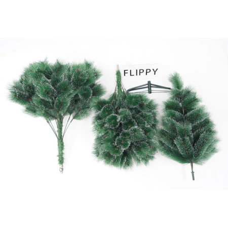 Brad artificial de Craciun tip pin nins, pentru interior/exterior, inaltime 210 cm, Flippy, verde, suport metalic inclus [1]