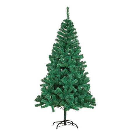 Brazi Craciun - Brad de Craciun artificial cu suport inclus Flippy, 150 cm, 450 Ramuri Varfuri, Suport Clasic, Fara iluminare, utilizat pentru interior/exterior, Verde