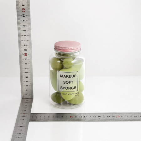 Bureti de Machiaj, Flippy, Set Premium 7 bucati, Burete pentru Pudra de Machiaj, Forma Ovala, Poliuretan hidrofil, Verde [5]
