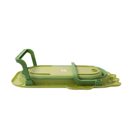 Cada Pliabila pentru Baie, Flippy, din PP+TPR, pentru Copii 0-6 Ani, Model Crocodil, Dop de Scurgere, 80x54x21 cm, Verde [5]