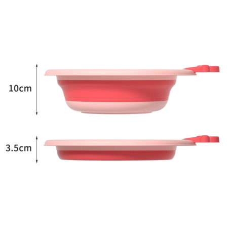 Cada Pliabila pentru Baie pentru Copii, Flippy, Cadita pentru Bebelusi, Model Rotund cu Iepuras, Roz, 30x31x3.5 cm, 3.3 L [5]