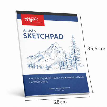 Caiet Schite Perfect Bound, Flippy, 50 File Hartie, 28 x 35,5 cm, Coperta Carton , Albastru [2]
