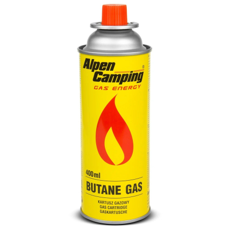 Produse Ingrijire - Cartus cu Gaz Butan, Alpen Camping, Recipient Metalic pentru Camping si Activitati Outdoor, 400 ml, Galben