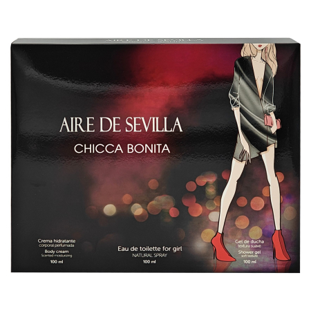 Produse Ingrijire - Caseta Cadou, Aire de Sevilla, EDT 100 ml, Cr100 ml, Gel de Dus 100 ml Chicca Bonita