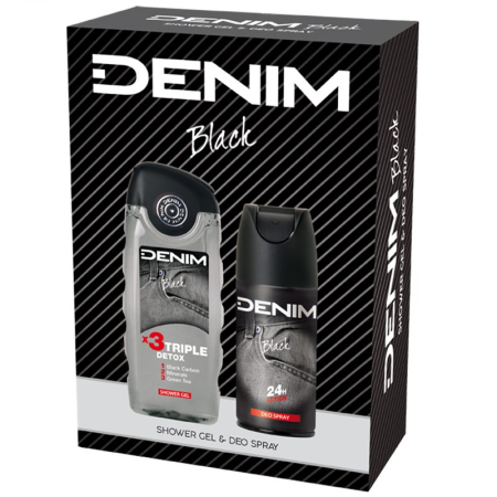 Set Caseta Cadou - Caseta Cadou, Denim, Gel de Dus 250, Deo150 Black