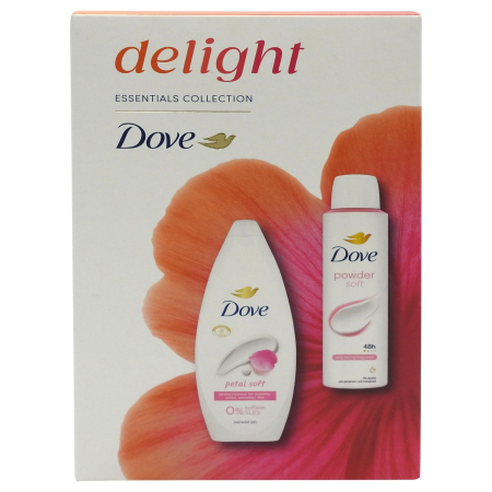Set Caseta Cadou - Caseta Cadou, Dove, Gel de Dus 250 ml, Deo150 ml Delight Petal Soft