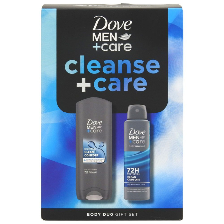 Set Caseta Cadou - Caseta Cadou, Dove, Gel de Dus 250 ml, Deo150 ml Men Care Clean Comfort