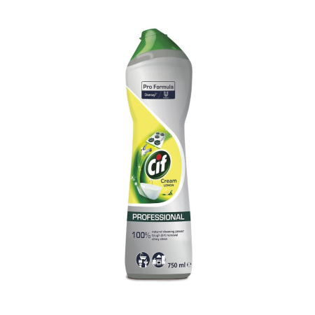 Solutii Suprafete Bucatarie - CIF Professional Cream Lemon - Crema de Curatare Non-Abraziva cu Lamaie 0.75 L